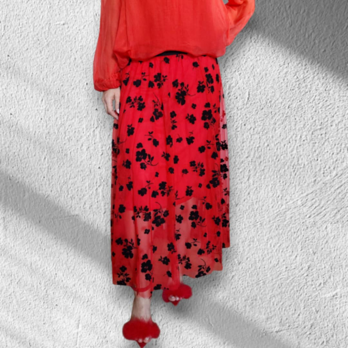Bluza in doua culori rosu si negru cu anchior [5]