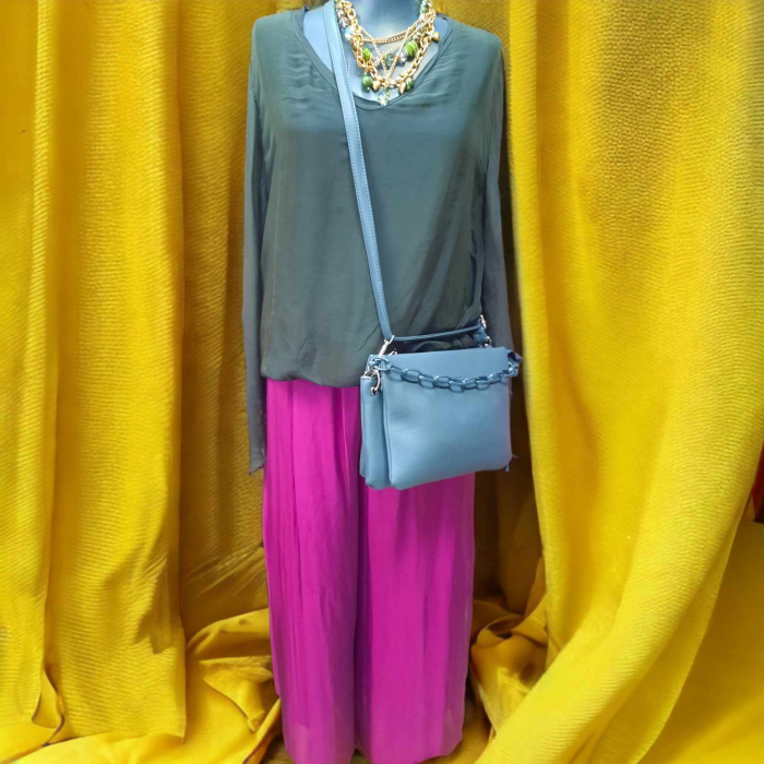 Bluza neagra  cu anchior din matase cu maneci largi [4]