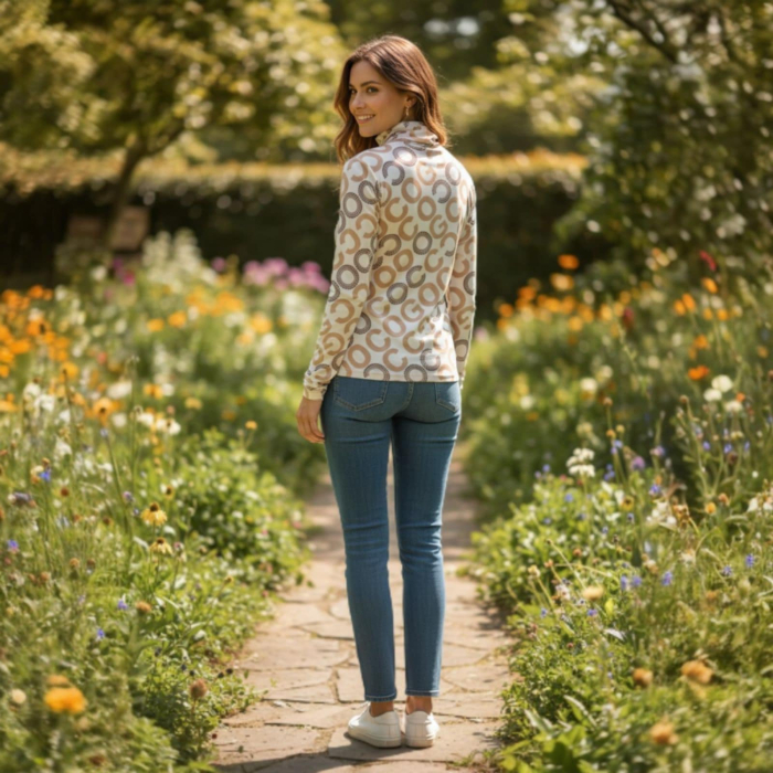 bluza mulata pe gat cu imprimeu [2]