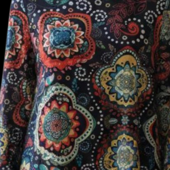 Bluza pentru colanti  cu motive florale pentru sezon rece [3]