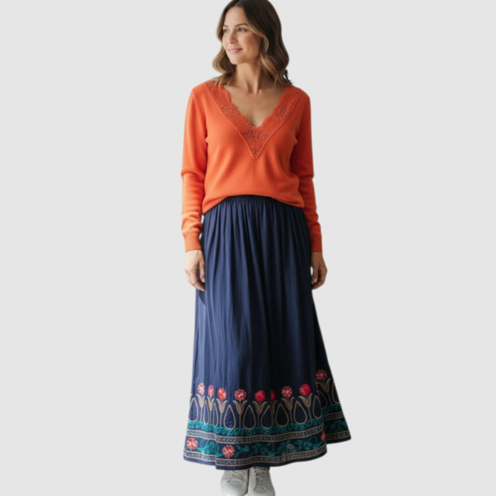 Bluza pentru Primavara cu Dantela la Decolteu [2]