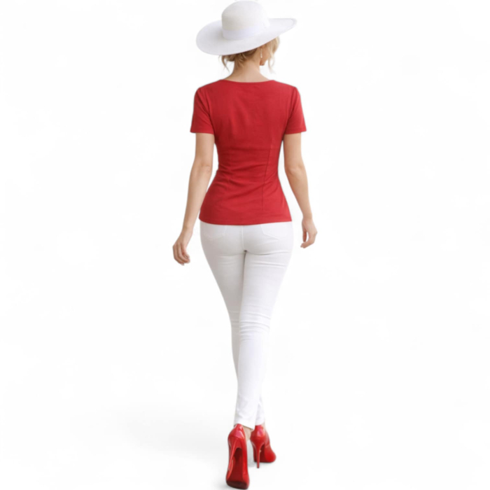 bluza-rosie-de-vara-cu-accesoriu-metalic-la-gat [2]