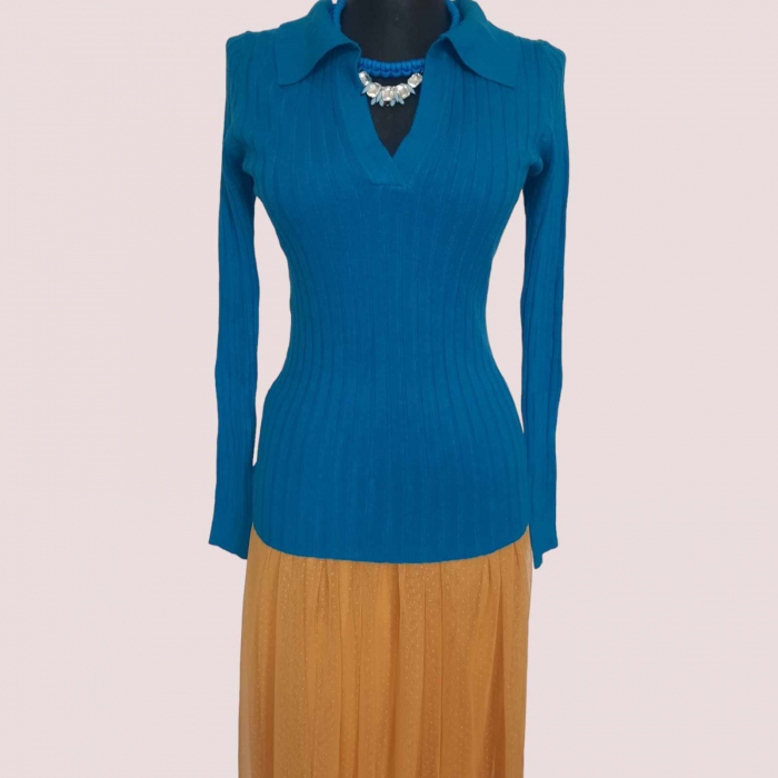 bluza tip camasa tricotata cu dungi [3]