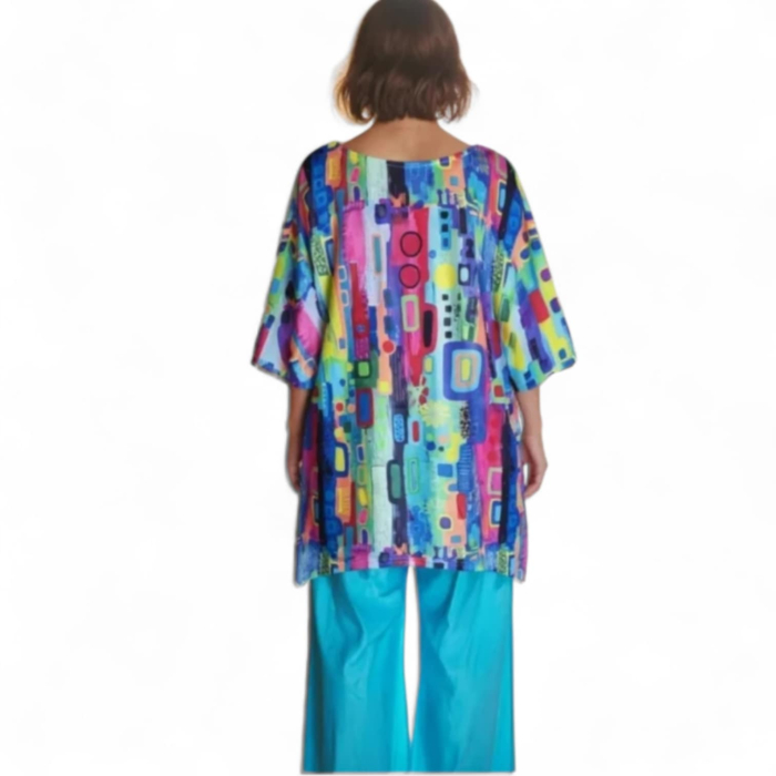 Bluza Tip Fluture cu Imprimeu Colorat pentru Marime Mare [3]