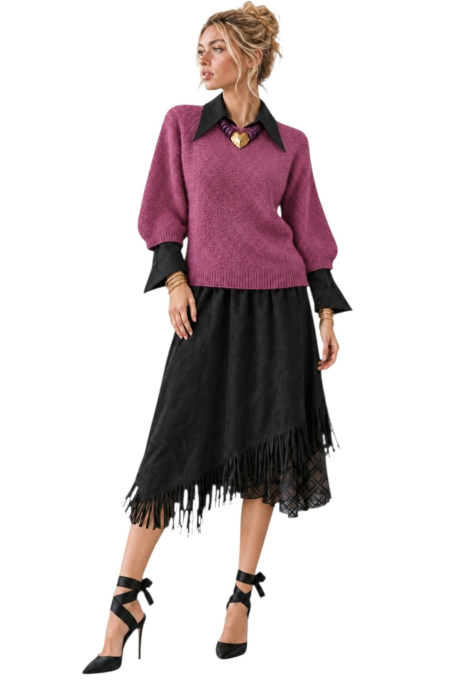 Bluza tip pulover pentru sezonul rece si decolteu rotund [4]