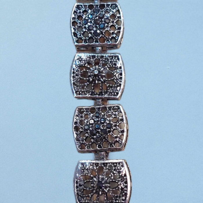 Bratara din gablont argintiu cu pietre marcasite [2]