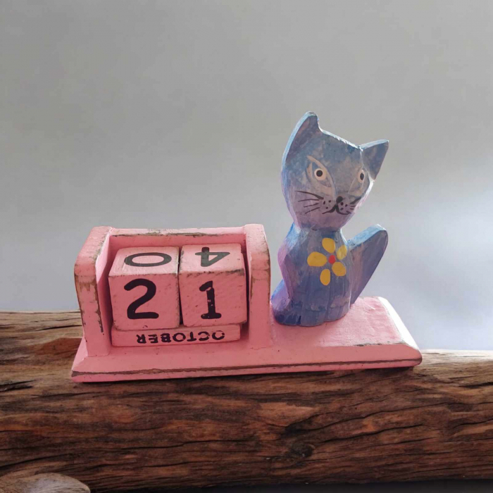 calendar din lemn pisica [4]