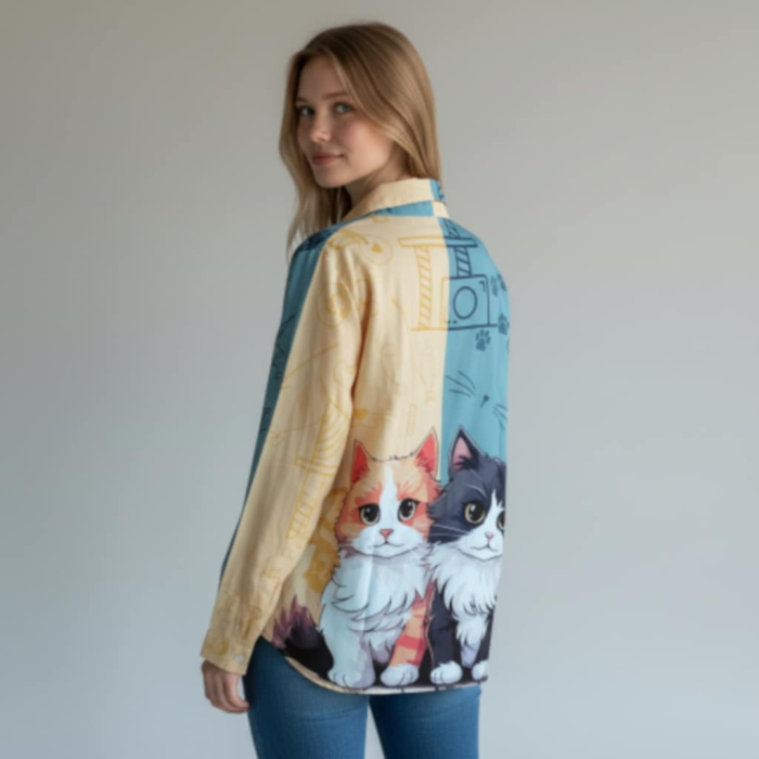 Camasa cu maneci lungi si   cu imprimeu pisici scumpe [3]