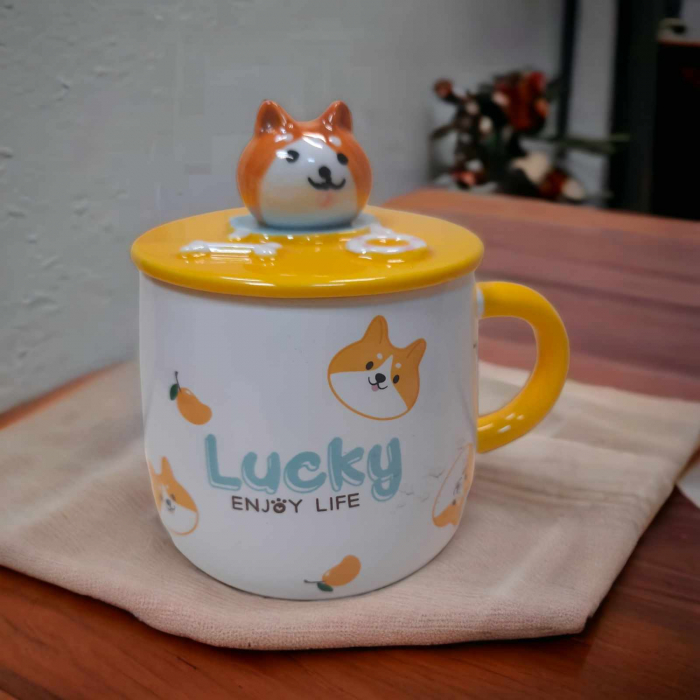 Cana pisica ceramica cu lingurita si capac [3]