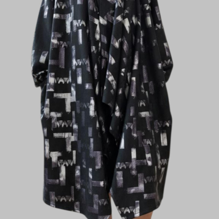 Cardigan amplu negru cu buzunare lateral [2]