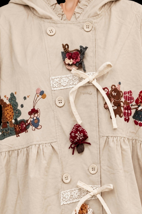 Cardigan din vascoza  cu aer vintage  si  broderie [4]
