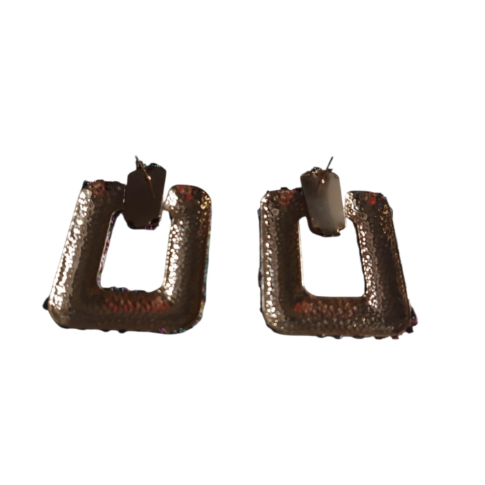 Cercei statement ciclam din margele fine cu finisaj stralucitor [3]