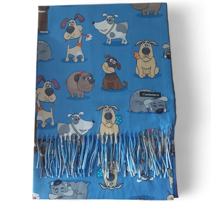 esarfa cu desene din casmir cu desene rase de catei [3]