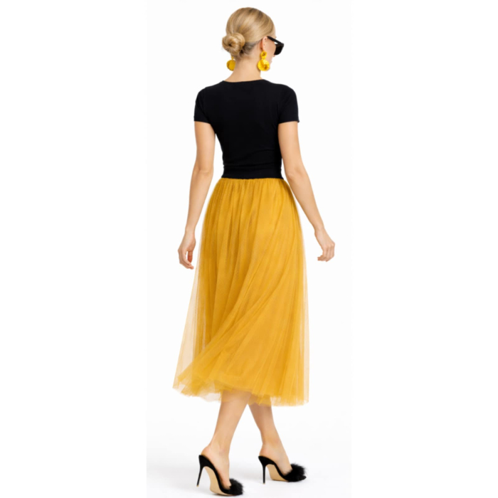 Fusta Lunga din Tulle cu Banda Elastica in Talie [2]