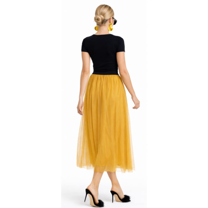 Fusta Lunga din Tulle cu Banda Elastica in Talie [3]