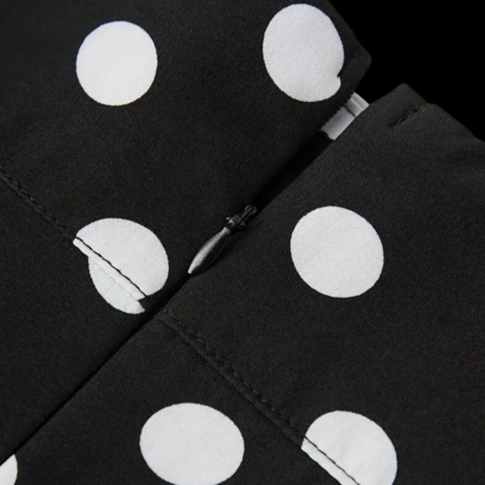 Fusta midi Eleganta cu Buline Albe pe Fundal Negru [6]