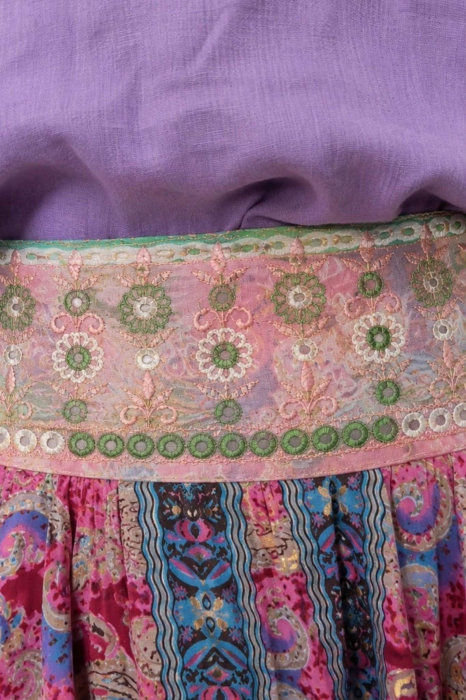Fusta pantalon ampla din matase indiana cu brau [2]