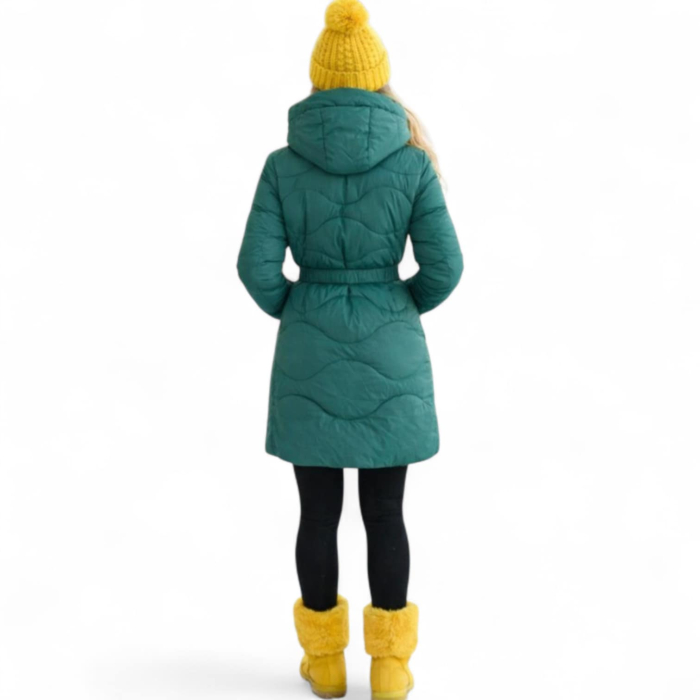 Geaca lunga groasa pentru iarna cu gluga si buzunare laterale [2]