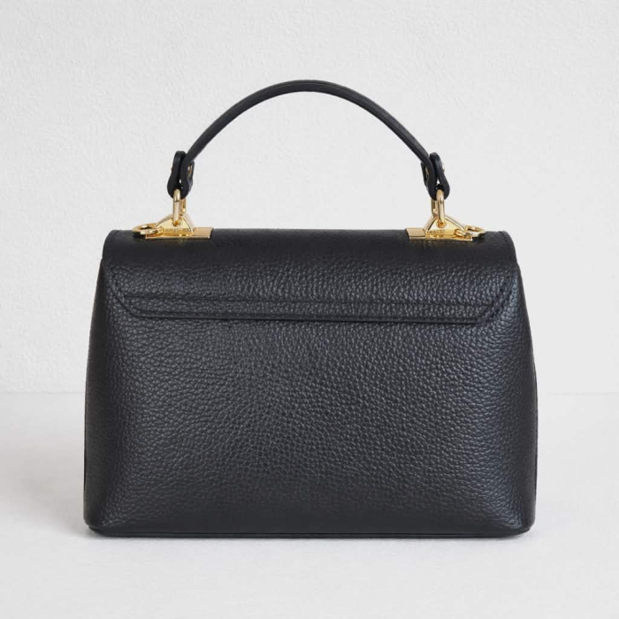 Geanta eleganta din piele naturala neagra si curea de umar [4]