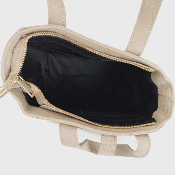 Geanta eleganta din piele naturala si piele intoarsa crem [5]