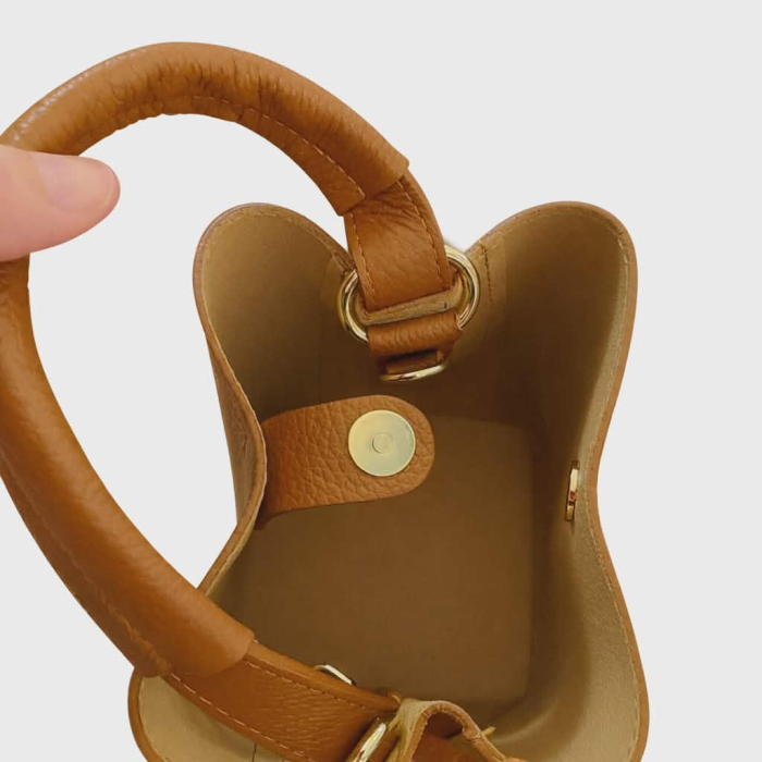 Geanta inalta maro din piele naturala  si portofel [7]