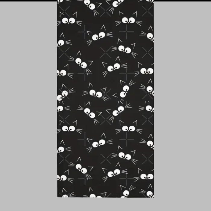 Guler tip burlan negru cu imprimeu pisici [3]