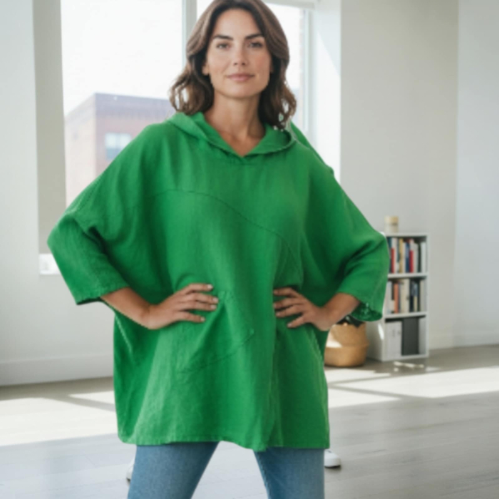 Hanorac din In Asimetric cu Buzunar in Partea Dreapta [4]