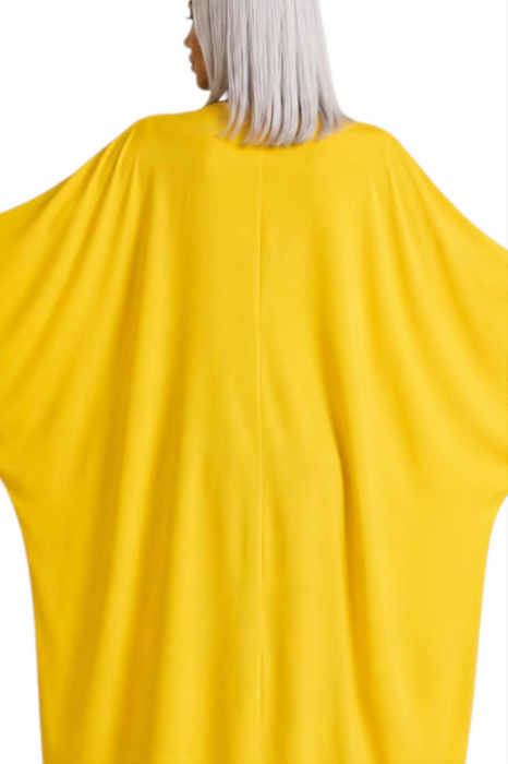 Kaftan din vascoza galben cu model negru [2]