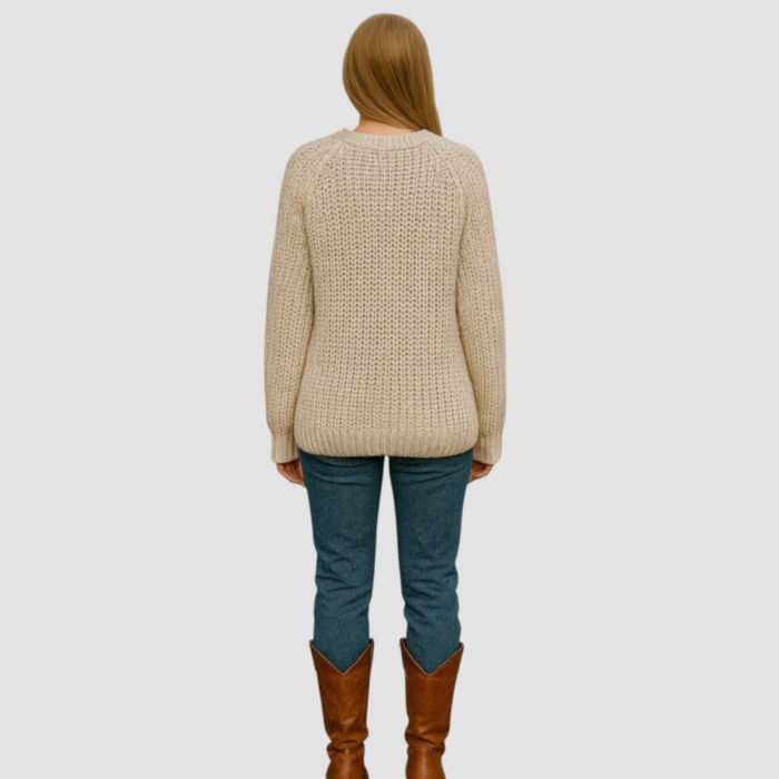 Pulover Tricotat Gros cu Imprimeu Pisica Pufoasa [2]