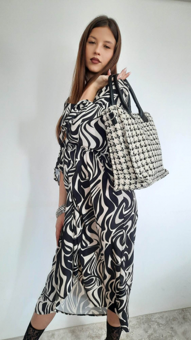 Rochie asimetrica stransa la piept [2]