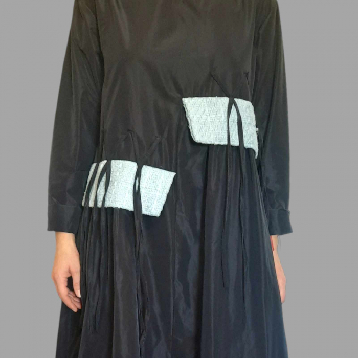 Rochie Croi Larg din Tafta si Model Snur in Partea Dreapta [4]
