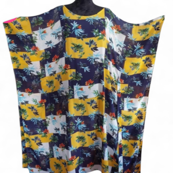 Rochie croi larg tip fluture din voal cu imprimeu floral [4]