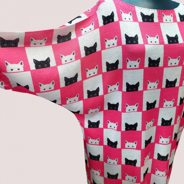 rochie cu desene pisici tip fluture [2]