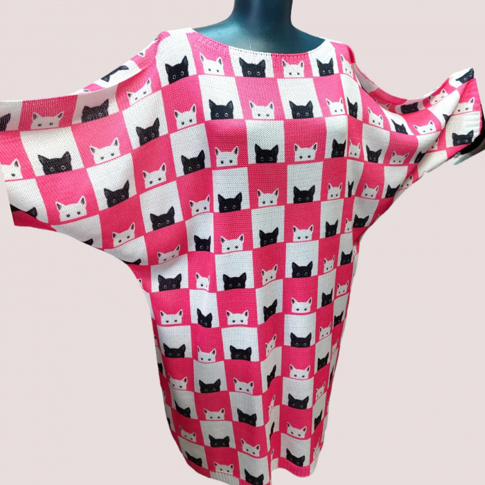 rochie cu desene pisici tip fluture [3]
