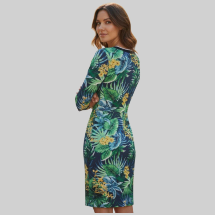 rochie cu imprimeu colorat din neopren [3]