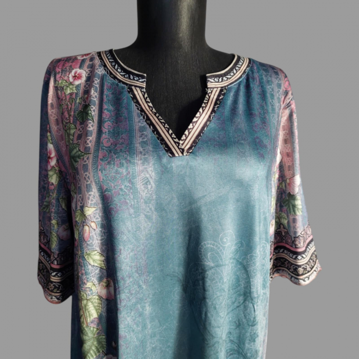 Rochie de vara croi drept cu imprimeu floral [3]