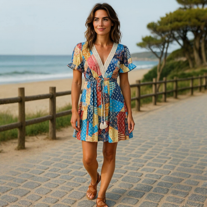Rochie de Vara Imprimeu Petice [1]