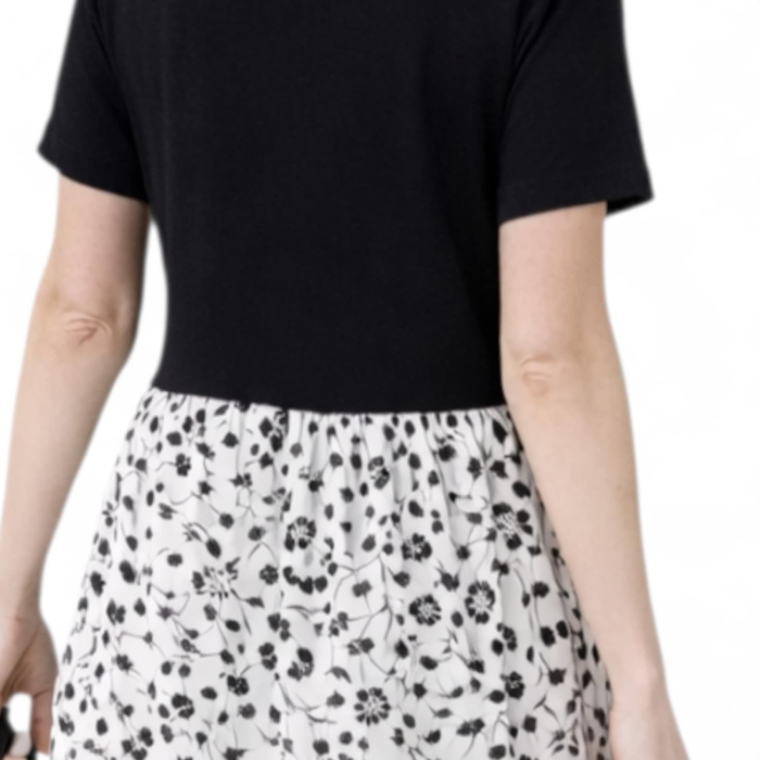 rochie de vara din bumbac si vascoza cu imprimeu floral [3]