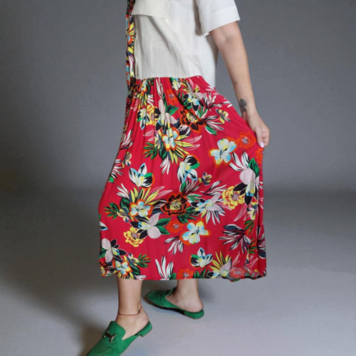Rochie de vara  din in si vascoza colorata cu maneca scurta [4]