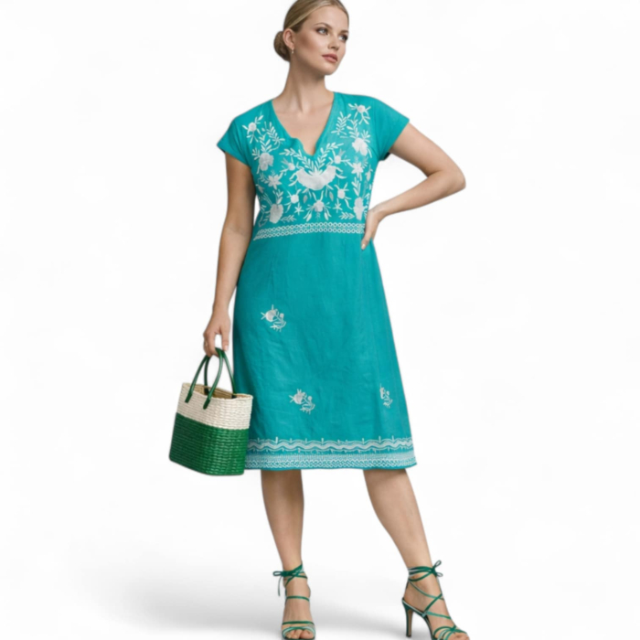 Rochie din bumbac cu broderie pe partea din fata [2]