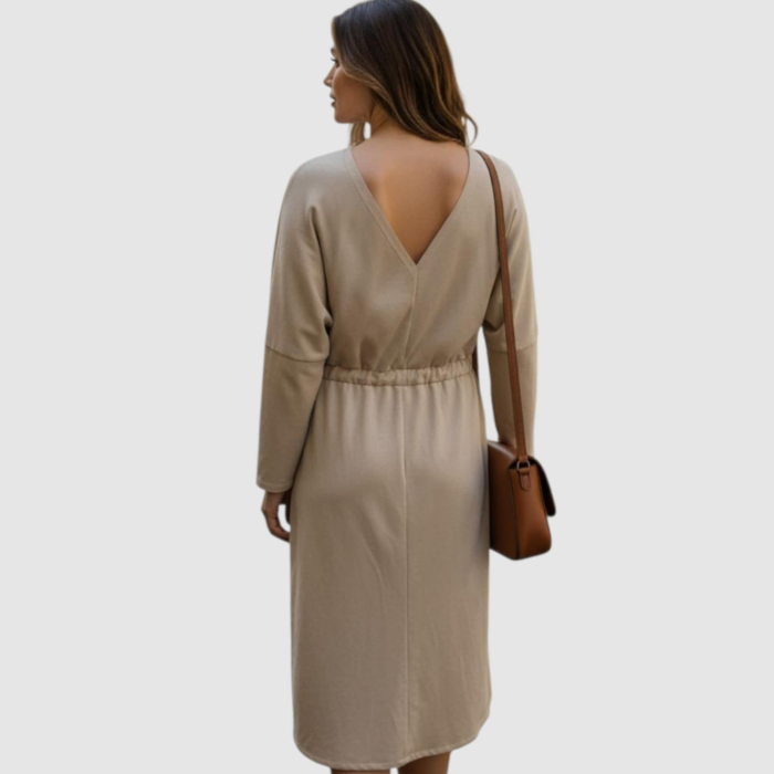 Rochie din bumbac cu decolteu adanc pe fata si spate [2]