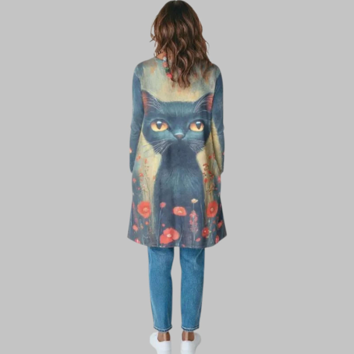 rochie-din-bumbac-cu-imprimeu-pisica-neagra-scumpa-si-maci [2]
