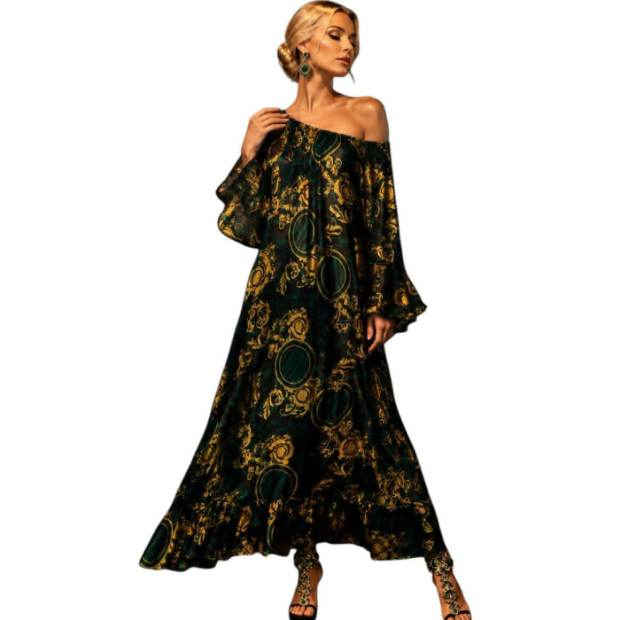 Rochie eleganta lunga din matase [4]