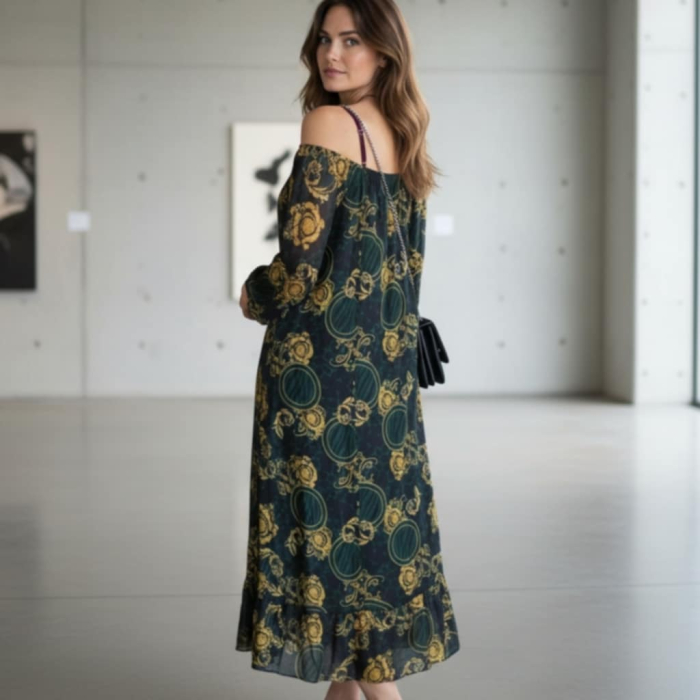 Rochie eleganta lunga din matase [3]