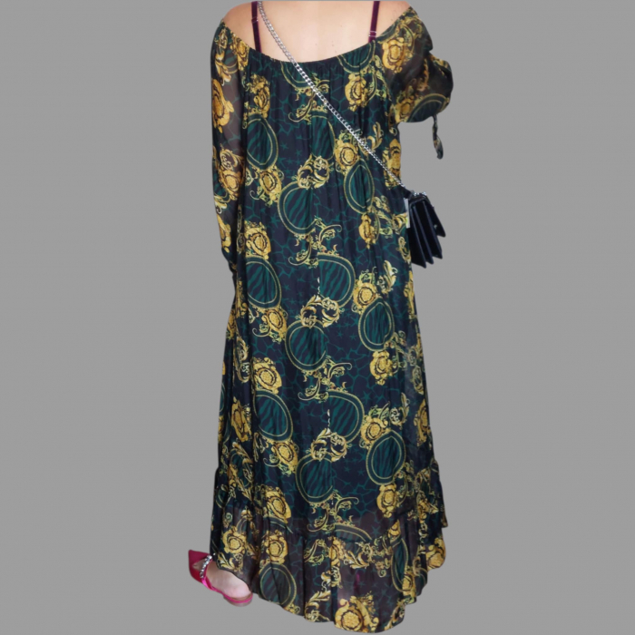 Rochie eleganta lunga din matase [4]