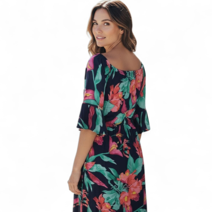 rochie lunga de vara cu insertie din elastic la bust [2]