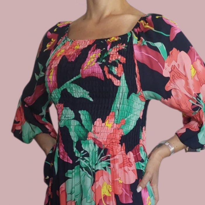 rochie lunga de vara cu insertie din elastic la bust [2]