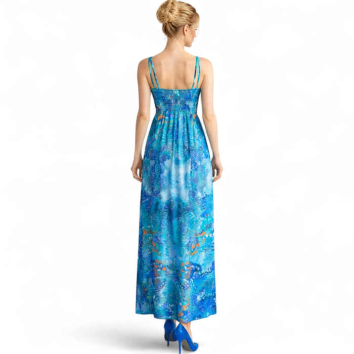 Rochie Lunga din Lycra cu Bretele Duble pe Umeri [2]