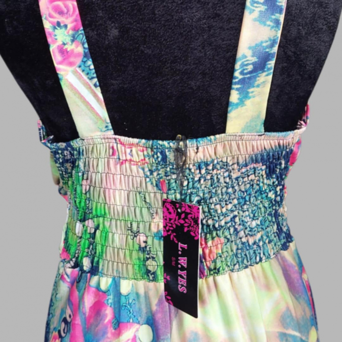 Rochie Lunga din Lycra cu Brosa la Bust si Plasa Elastica la Spate [3]