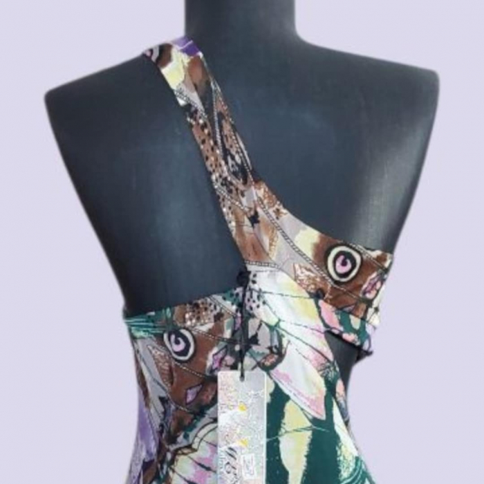 Rochie Lunga din Lycra cu o Bretea pe Umar [3]
